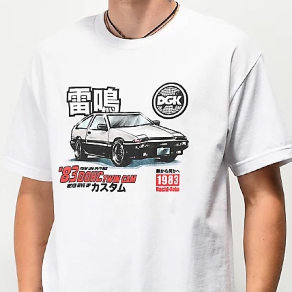 DGK Tuner White Tee with Car Graphic